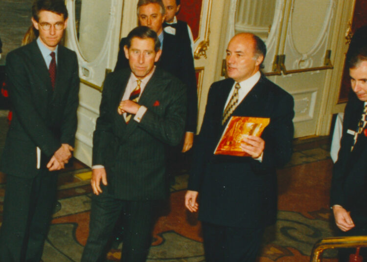 Paul Gregg to the right, next to King Charles III