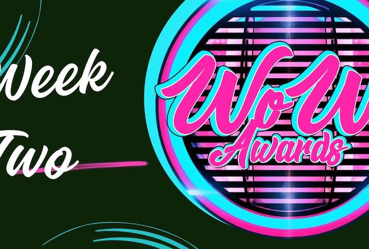 Black and Pink graphic for week two of WOW awards