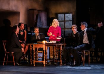 The cast of Murder in the Dark on stage