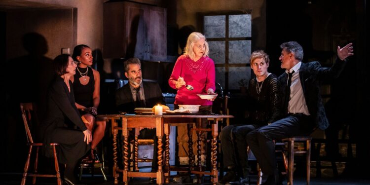 The cast of Murder in the Dark on stage