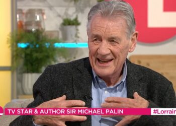 A still from Sir Michael Palin's appearance on ITV's Lorraine