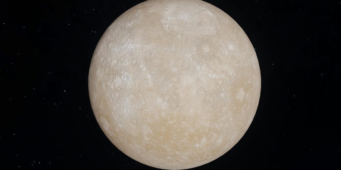 A close up of the planet Mercury